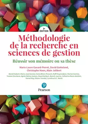 Couverture du produit · METHODOLOGIE DE LA RECHERCHE EN SCIENCES DE GESTION