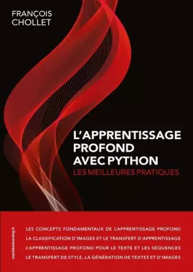 Couverture du produit · L'apprentissage profond avec Python