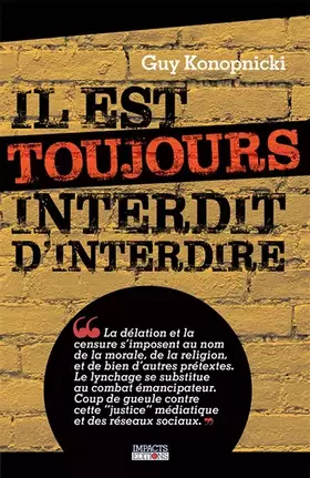 Couverture du produit · Il est toujours interdit d'interdire