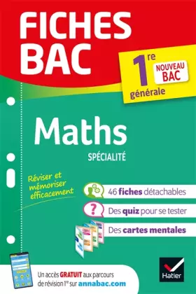 Couverture du produit · Fiches bac Maths 1re générale (spécialité): nouveau programme de Première