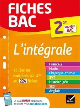 Couverture du produit · Fiches bac L'intégrale 2de: nouveau programme de Seconde