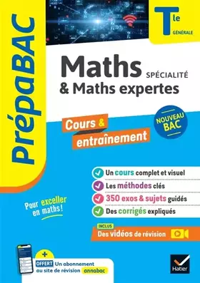 Couverture du produit · Prépabac - Maths (spécialité) & Maths expertes (option) Tle générale - Bac 2027: cours, méthodes & sujets corrigés (programme de Terminale)