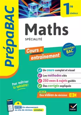 Couverture du produit · Prépabac - Maths 1re générale (spécialité): cours, méthodes & entraînement (programme de Première)