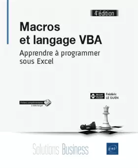 Couverture du produit · Macros et langage VBA: Apprendre à programmer sous Excel