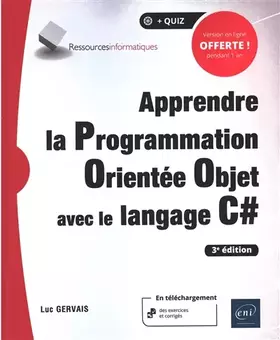 Couverture du produit · Apprendre la programmation orientée objet avec le langage C#