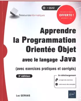 Couverture du produit · Apprendre la Programmation Orientée Objet avec le langage Java - (avec exercices pratiques et corrigés) (3e édition)