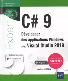 Couverture du produit · C# 9 - Développez des applications Windows avec Visual Studio 2019