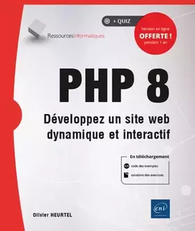 Couverture du produit · PHP 8 - Développez un site web dynamique et interactif