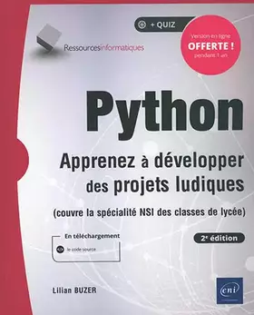 Couverture du produit · Python - Apprenez à développer des projets ludiques (2e édition)