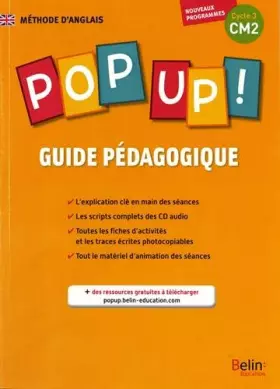 Couverture du produit · POP UP ! CM2 - Guide pédagogique: Edition 2017