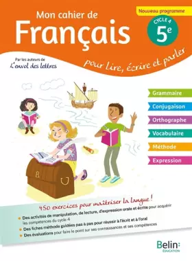 Couverture du produit · Mon cahier de francais 5éme