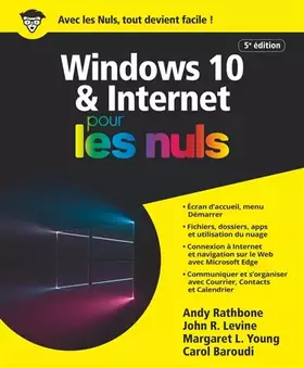 Couverture du produit · Windows 10 et Internet 5e pour les Nuls, grand format