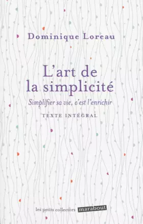 Couverture du produit · L'art de la simplicité