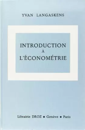 Couverture du produit · Introduction a l'Econometrie