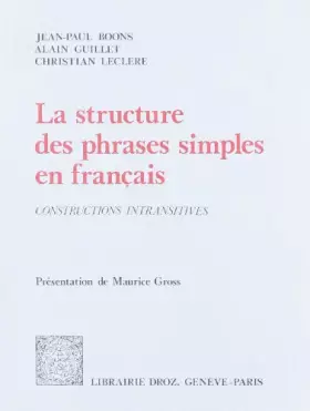 Couverture du produit · La Structure des Phrases Simples en Français