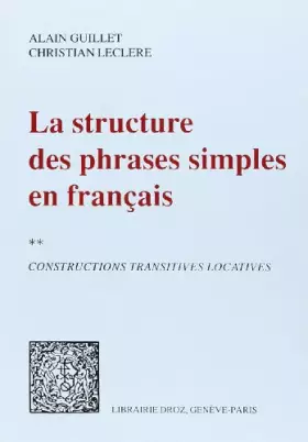 Couverture du produit · La Structure des Phrases Simples en Français
