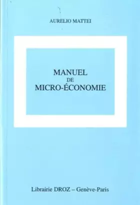 Couverture du produit · Manuel de micro-économie