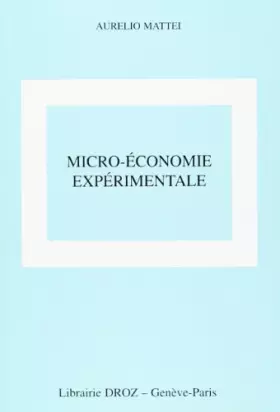Couverture du produit · Micro-économie expérimentale