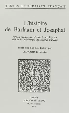 Couverture du produit · L'Histoire de Barlaam et Josaphat