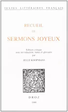 Couverture du produit · RECUEIL DE SERMONS JOYEUX