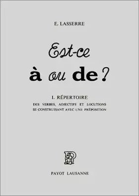 Couverture du produit · Est-ce à ou de 1 : répertoire