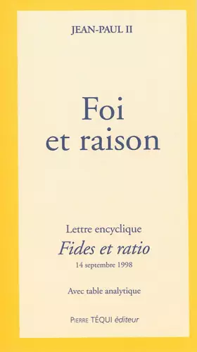 Couverture du produit · Foi et raison