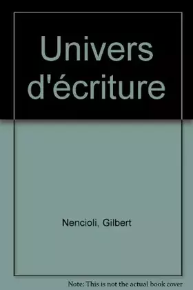 Couverture du produit · Univers d'écriture
