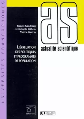 Couverture du produit · L'évaluation des politiques et programmes de population