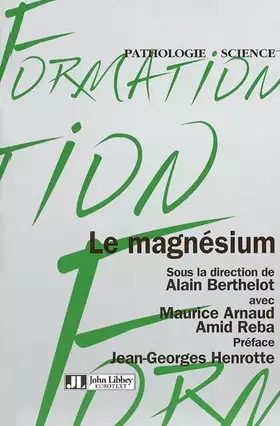 Couverture du produit · Le magnésium