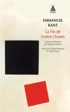Couverture du produit · La Fin de toutes choses