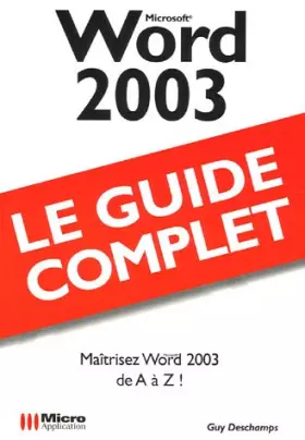 Couverture du produit · Word 2003