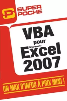 Couverture du produit · VBA pour Excel 2007