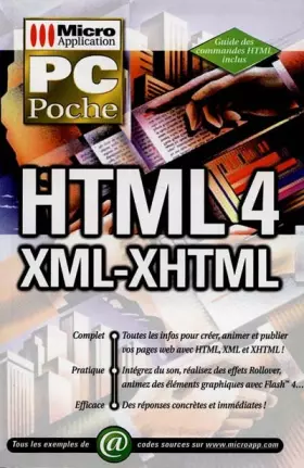Couverture du produit · PC poche HTML 4, XML, XHTML