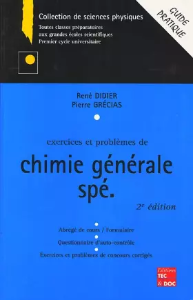 Couverture du produit · Exercices et problèmes de chimie générale, math spé, 2e édition
