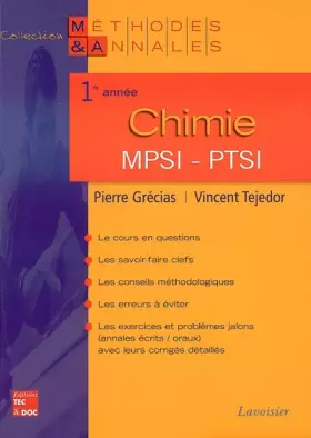 Couverture du produit · Chimie MPSI-PTSI 1e année