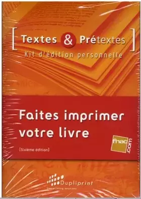 Couverture du produit · Textes et prétextes Kit d'édition personnelle