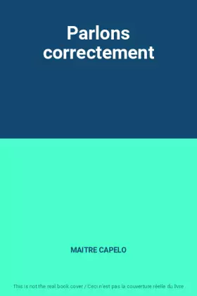 Couverture du produit · Parlons correctement