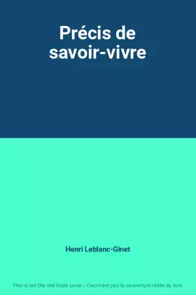 Couverture du produit · Précis de savoir-vivre