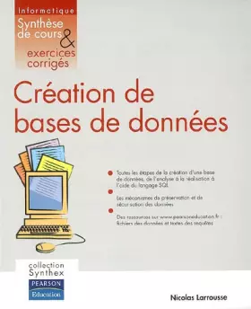 Couverture du produit · Création de bases de données