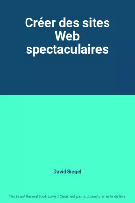 Couverture du produit · Créer des sites Web spectaculaires