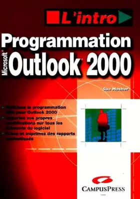 Couverture du produit · Programmation Outlook 2000
