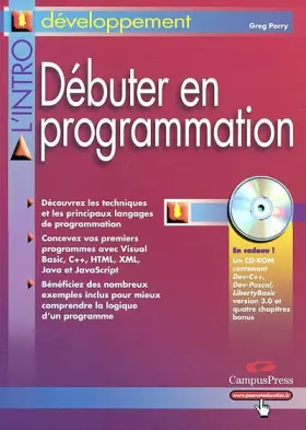 Couverture du produit · Débuter en programmation (avec CD-Rom)