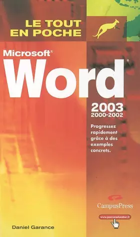 Couverture du produit · Word 2000, 2002 et 2003