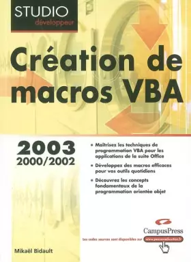 Couverture du produit · Macros VBA