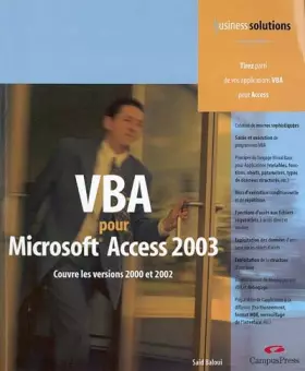 Couverture du produit · VBA pour Access: Couvre les versions 2000 et 2002