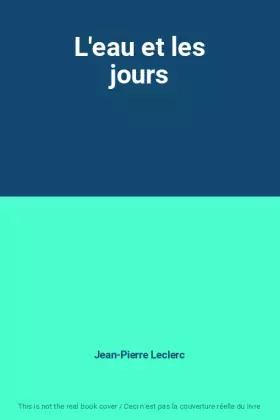 Couverture du produit · L'eau et les jours