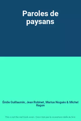 Couverture du produit · Paroles de paysans
