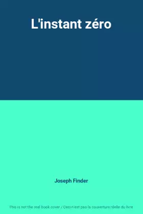 Couverture du produit · L'instant zéro