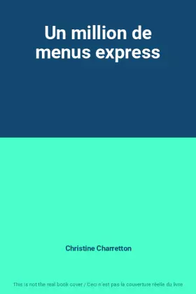 Couverture du produit · Un million de menus express