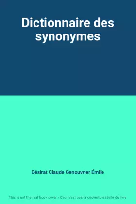 Couverture du produit · Dictionnaire des synonymes